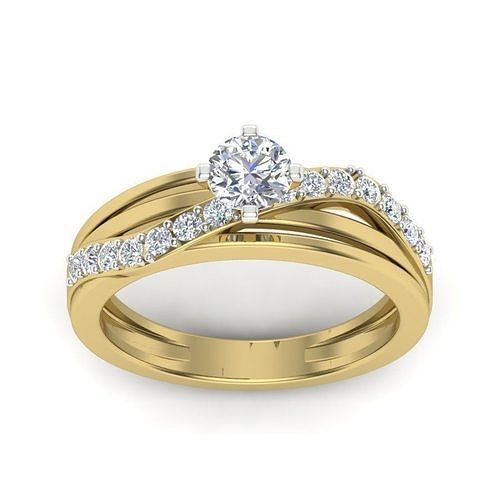  Women solitaire ring 3dm Render details 3D print model