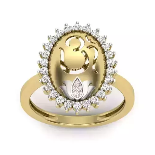 ring 3dm Render details gold diamond halo