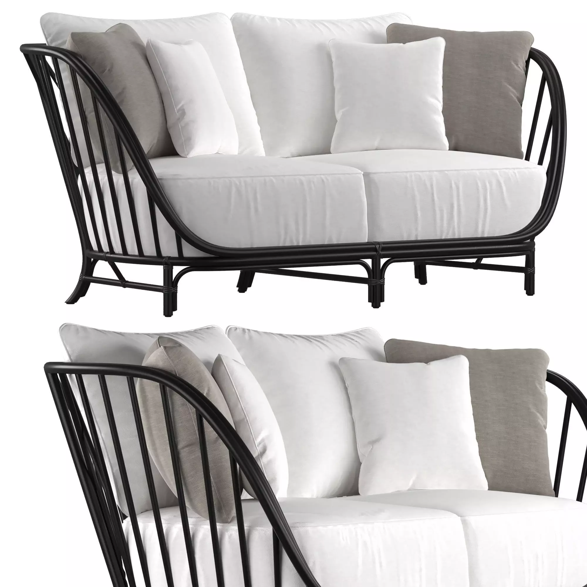 KYOTO ALU SOFA 2 SEAT 3D model