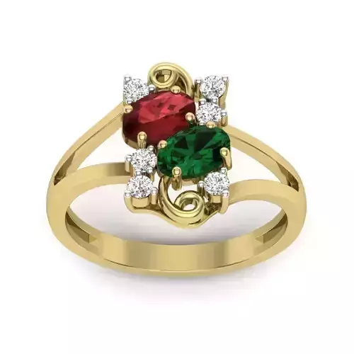 Women split shank cluster ring 3dm Render details   