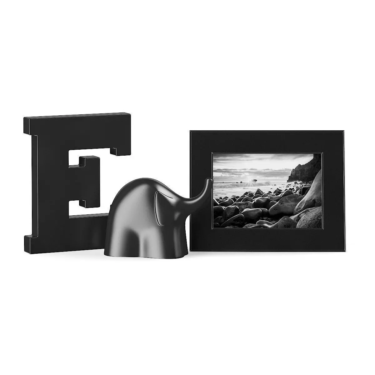 Black Shelf Decorations 3D model_0