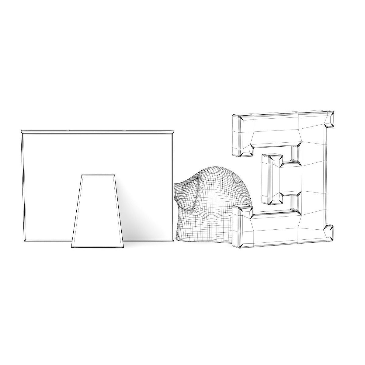 Black Shelf Decorations 3D model_5