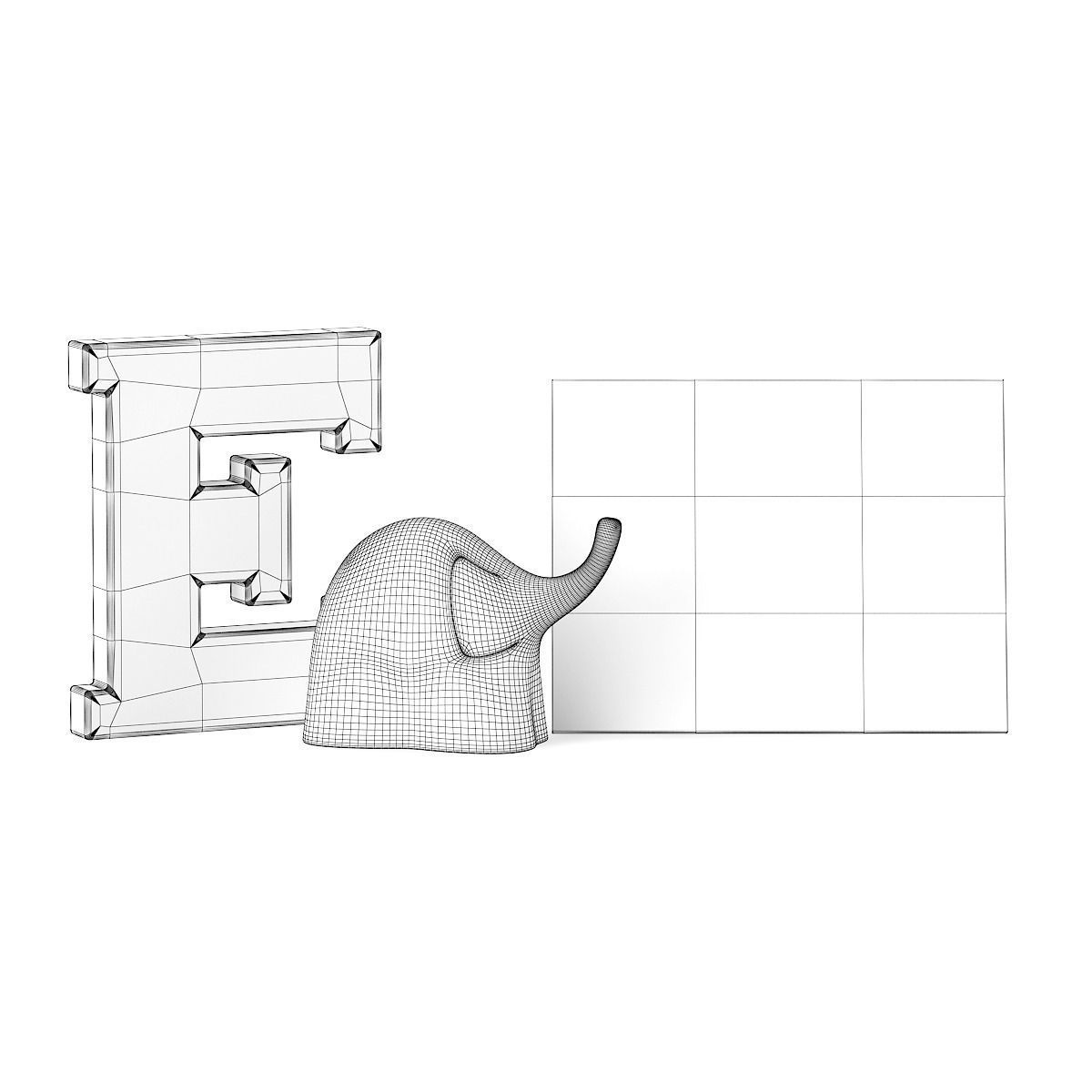 Black Shelf Decorations 3D model_1