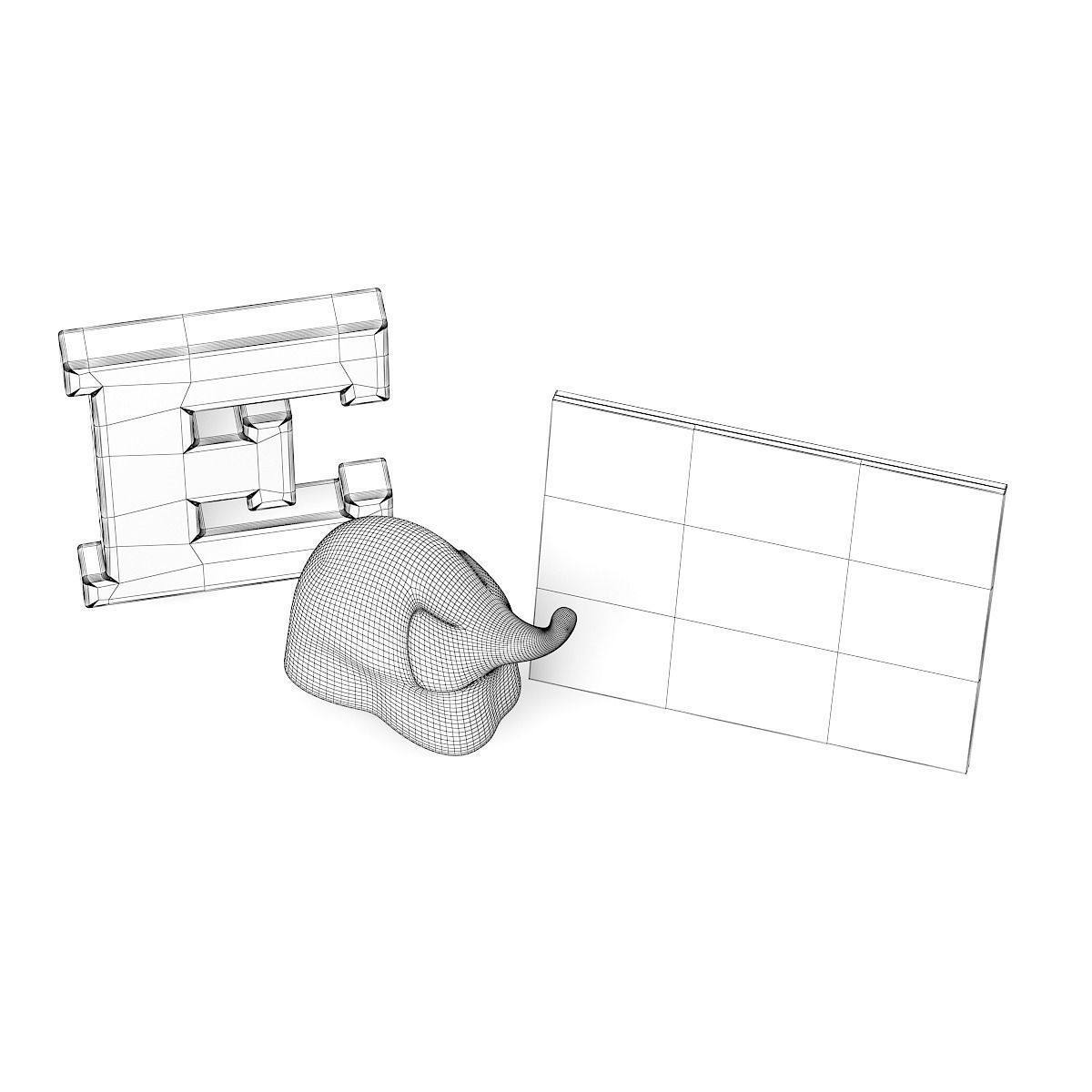 Black Shelf Decorations 3D model_3