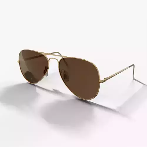 Gold Frame with Dark Brown Tint Aviator Sunglasses
