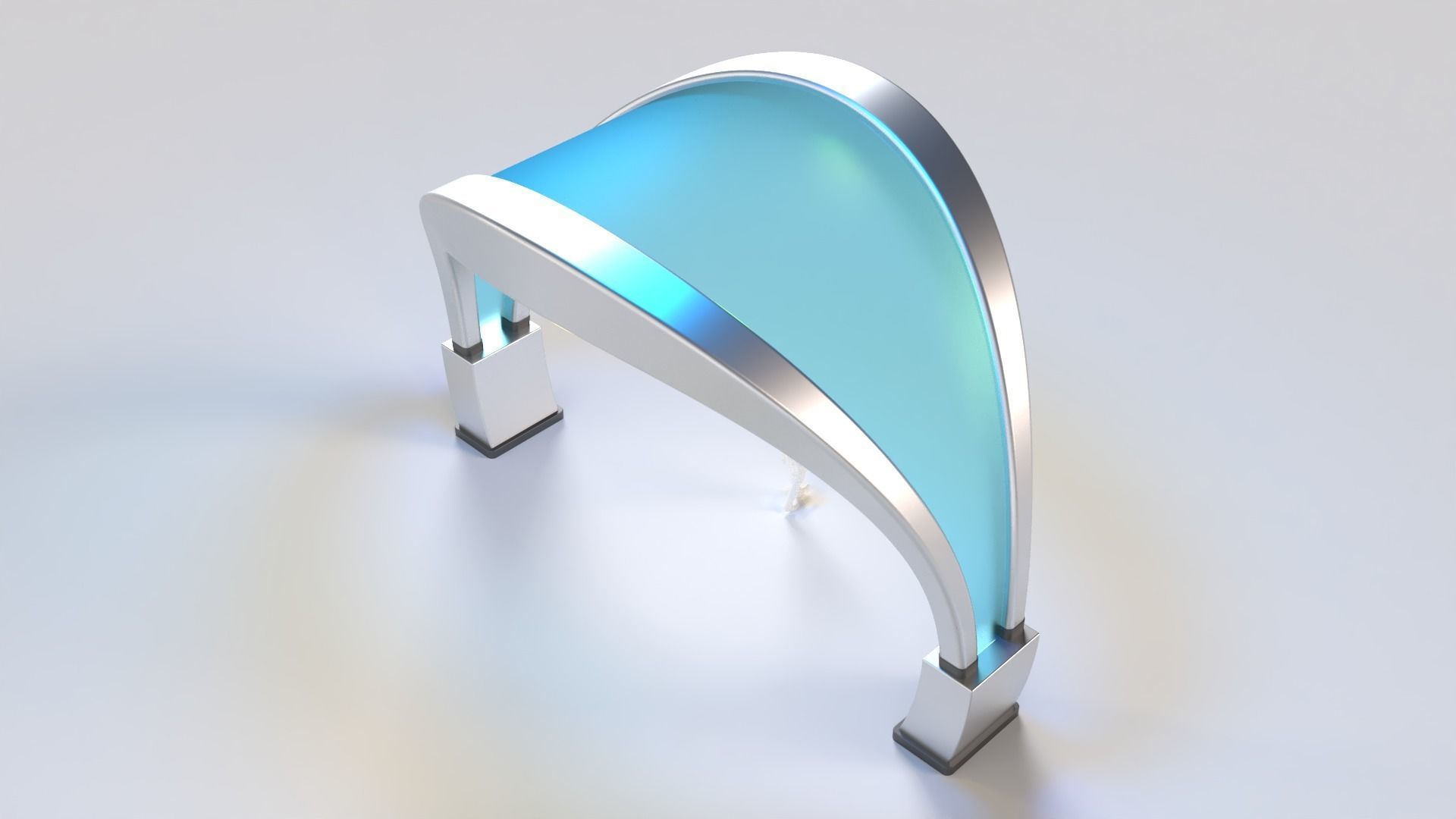 Shade Structure Architectural Structure with Grass and Steel 3D model_3