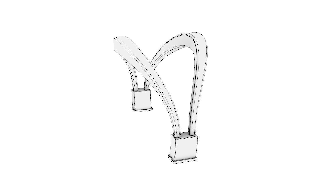 Shade Structure Architectural Structure with Grass and Steel 3D model_5