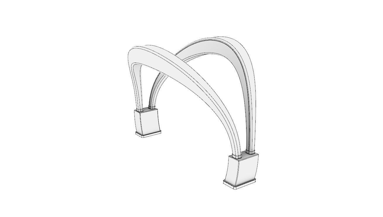 Shade Structure Architectural Structure with Grass and Steel 3D model_4