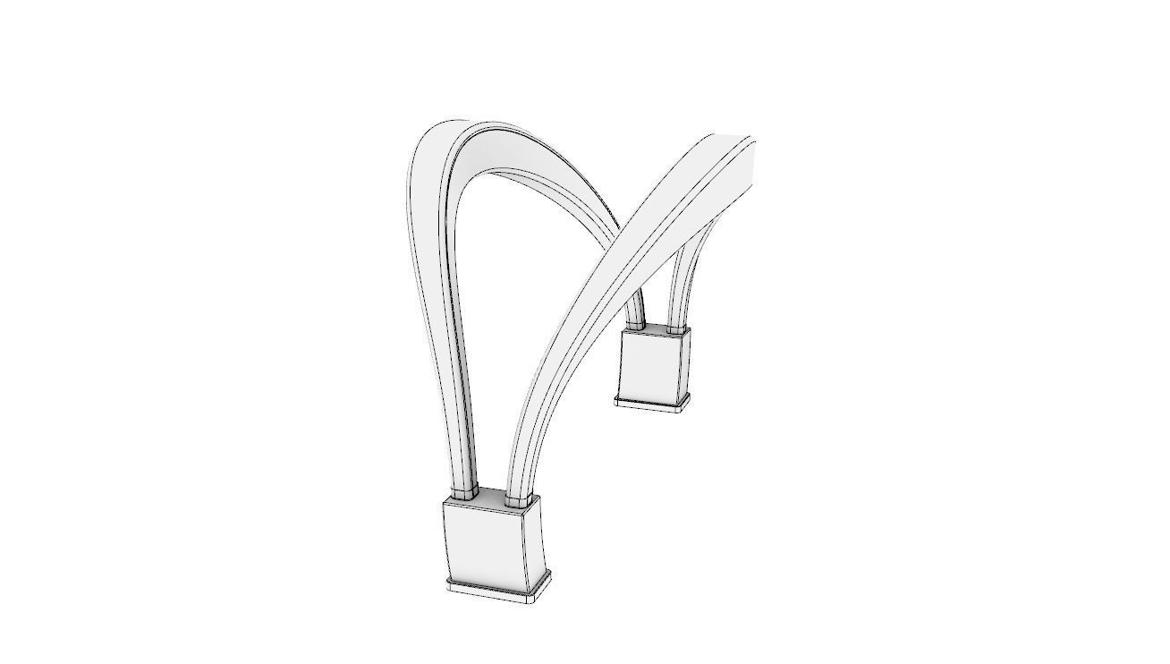 Shade Structure Architectural Structure with Grass and Steel 3D model_17