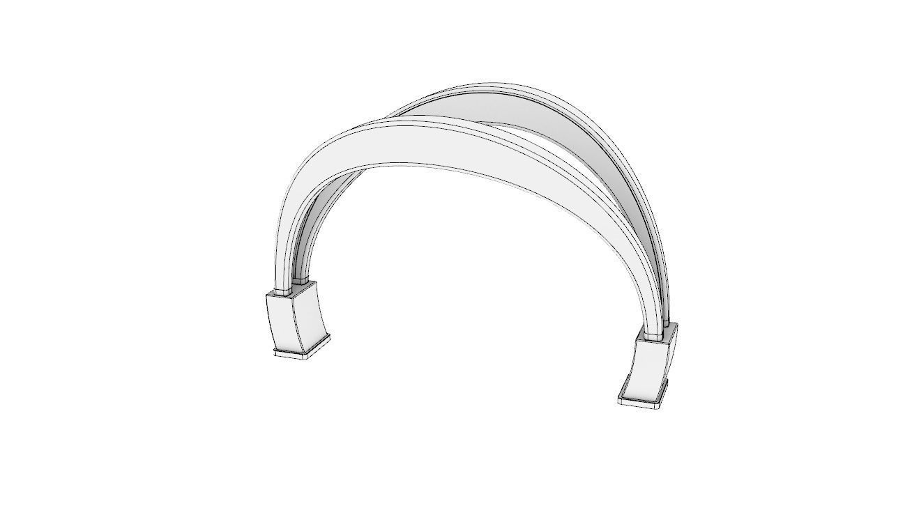 Shade Structure Architectural Structure with Grass and Steel 3D model_12