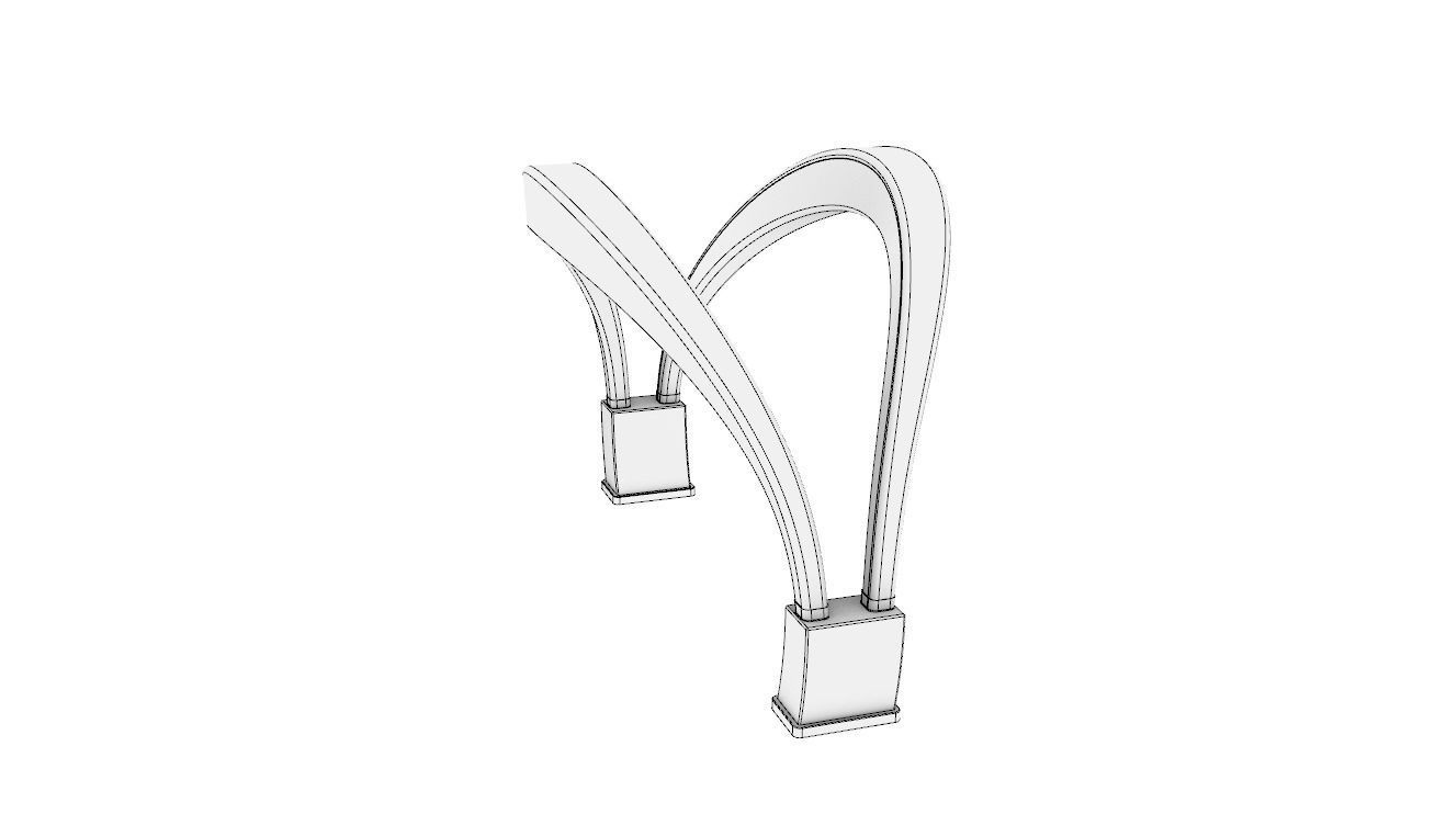 Shade Structure Architectural Structure with Grass and Steel 3D model_15