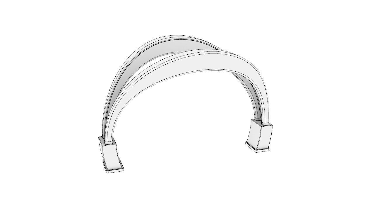 Shade Structure Architectural Structure with Grass and Steel 3D model_20