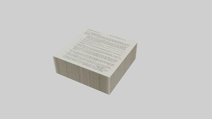 Documents paper Low-poly 3D model