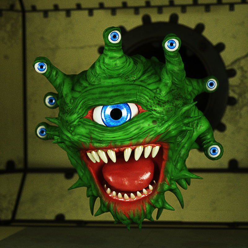 iDemon monster head with eyes 3D model_3