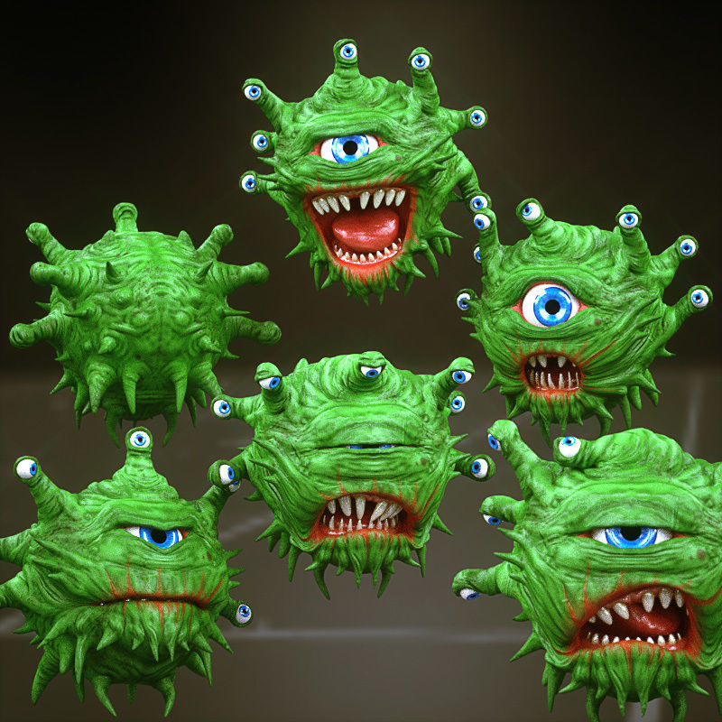 iDemon monster head with eyes 3D model_1