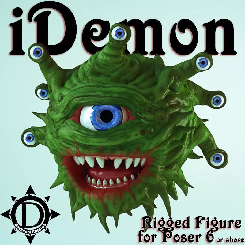 iDemon monster head with eyes 3D model_0