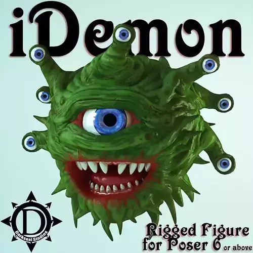 iDemon monster head with eyes 3D model