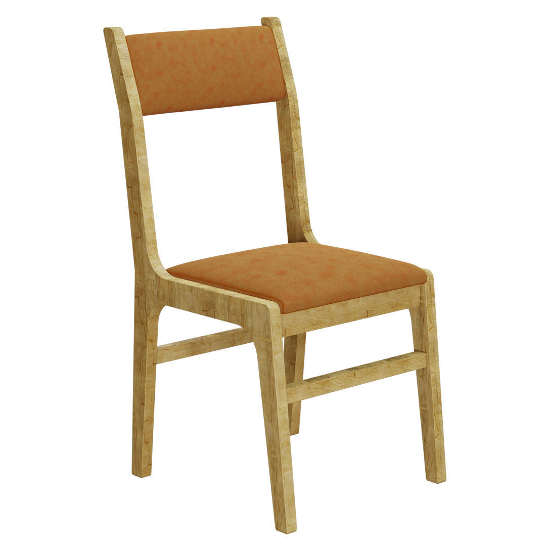 an old wooden chair 3D model_2
