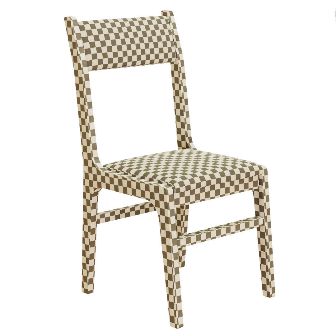 an old wooden chair 3D model_5