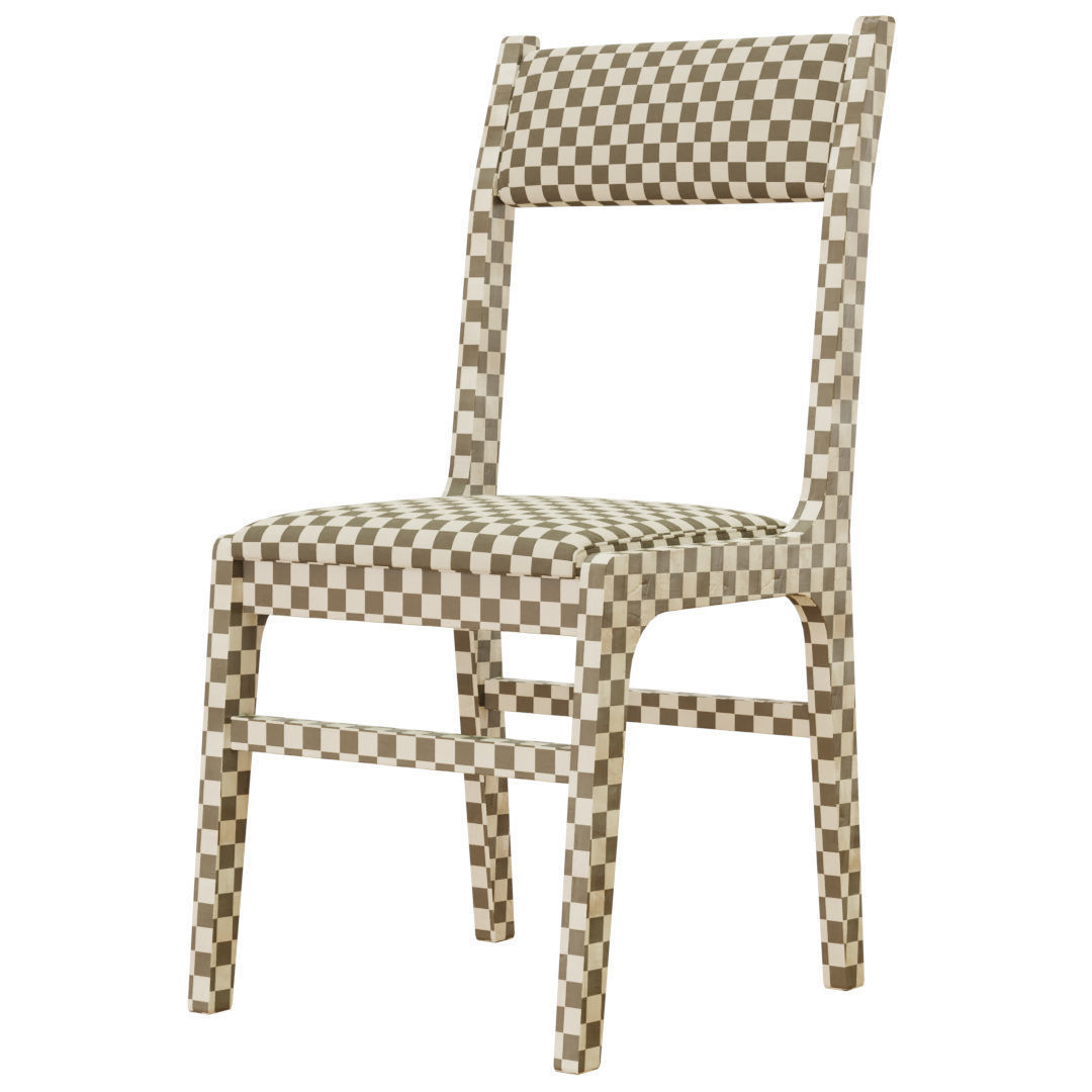 an old wooden chair 3D model_3