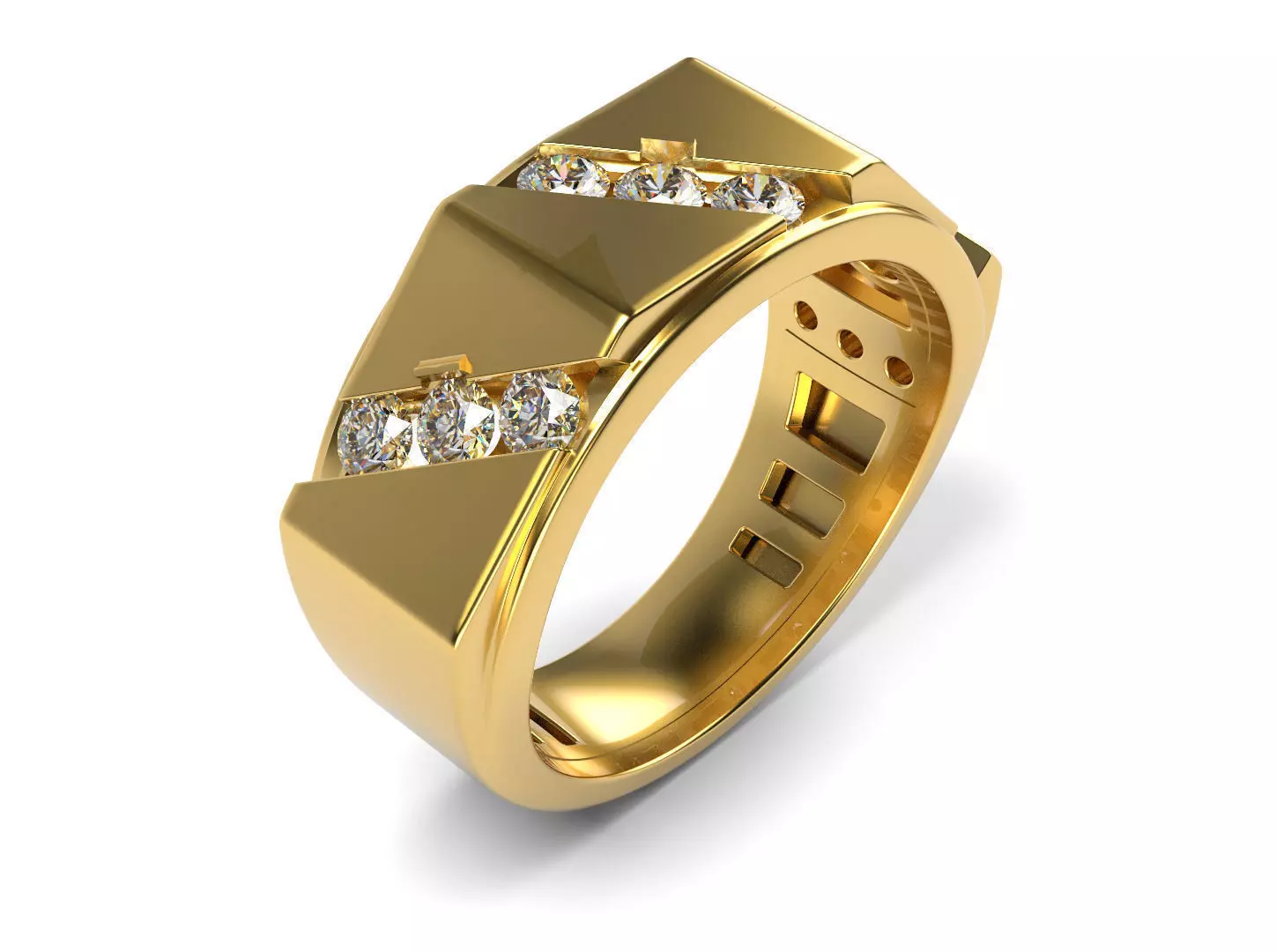3 diamond lines REVV ring 21mm 3D print model_0