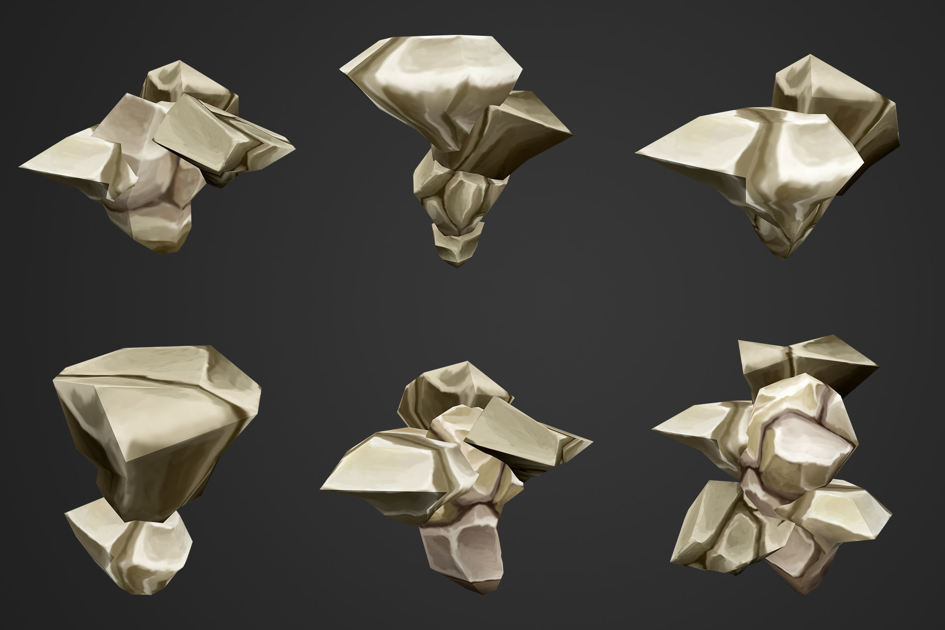 Stylized Rocks and Cliffs Low-poly 3D model_5
