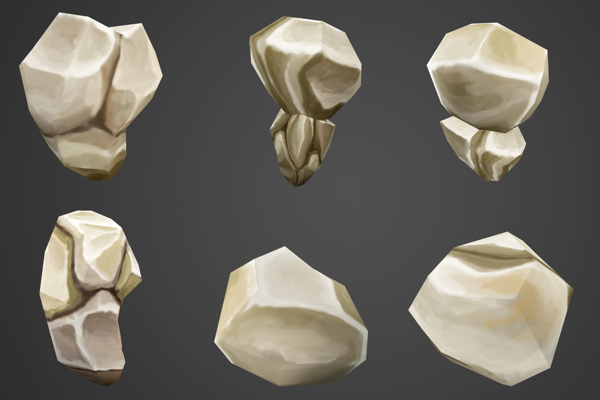 Stylized Rocks and Cliffs Low-poly 3D model_3