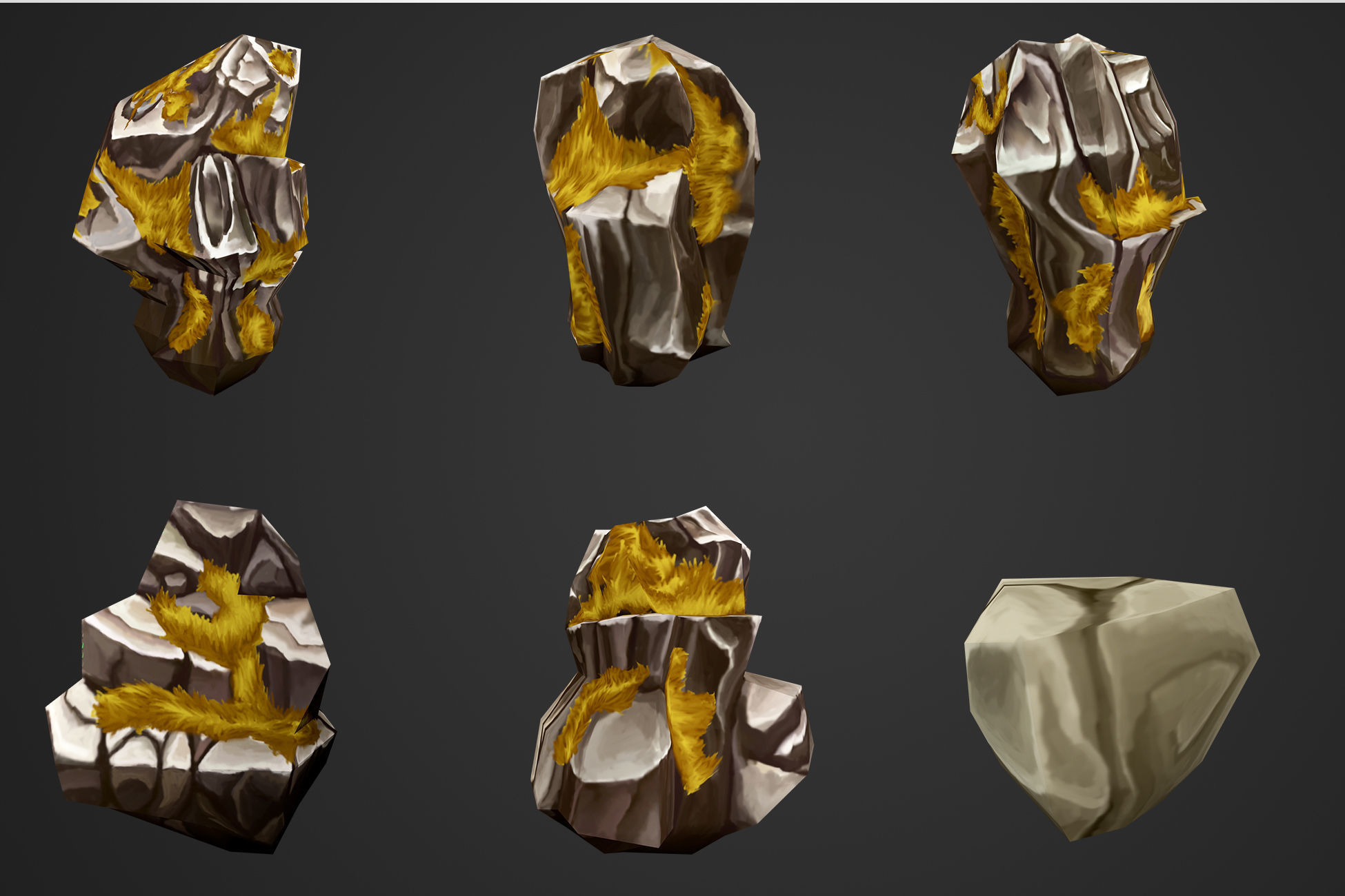 Stylized Rocks and Cliffs Low-poly 3D model_9