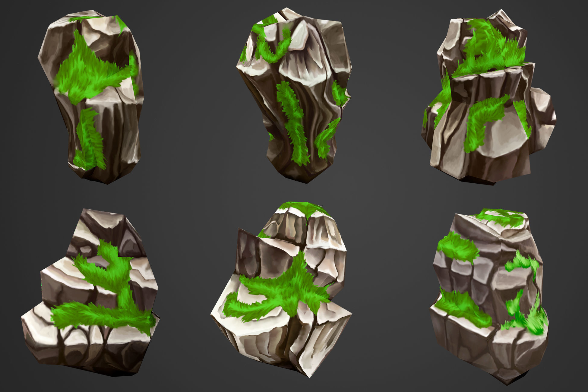 Stylized Rocks and Cliffs Low-poly 3D model_7