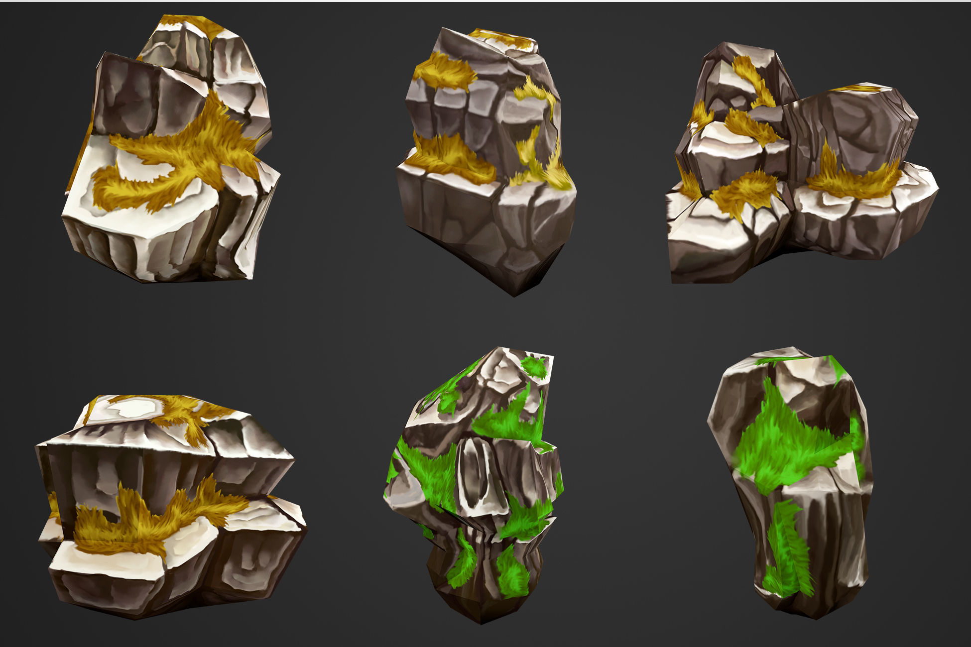 Stylized Rocks and Cliffs Low-poly 3D model_8