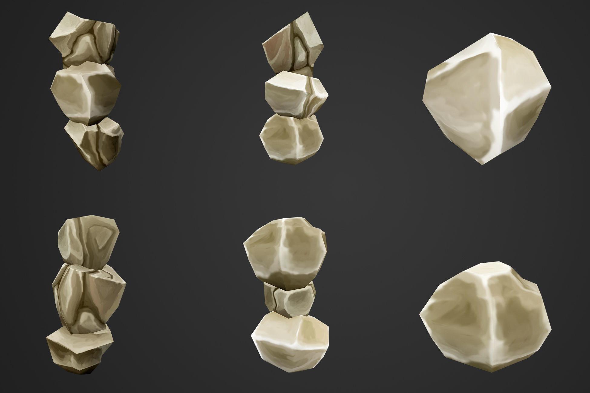 Stylized Rocks and Cliffs Low-poly 3D model_2