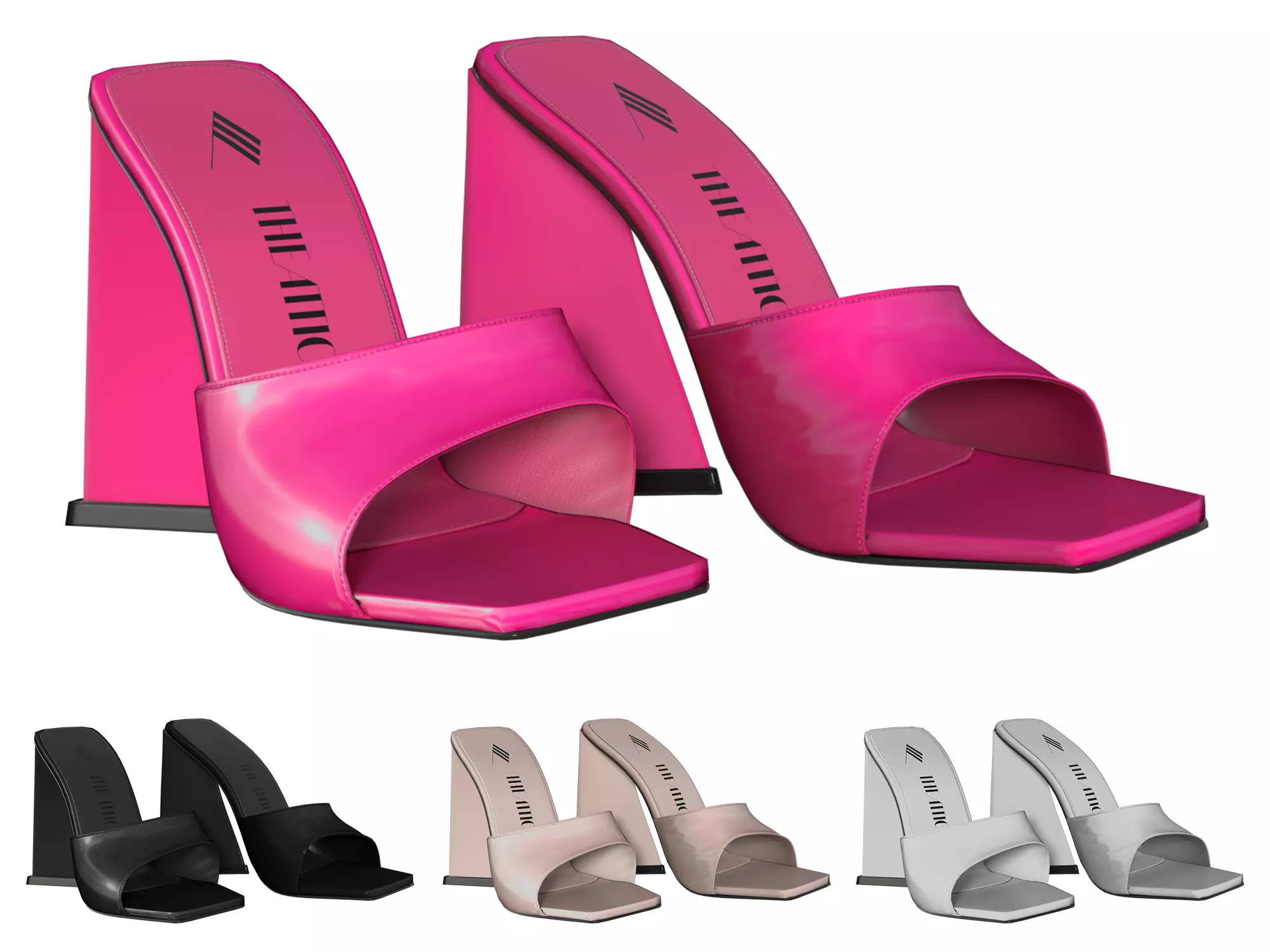 THE ATTICO Devon Heeled Sandals - 3D MODEL Low-poly 3D model_0