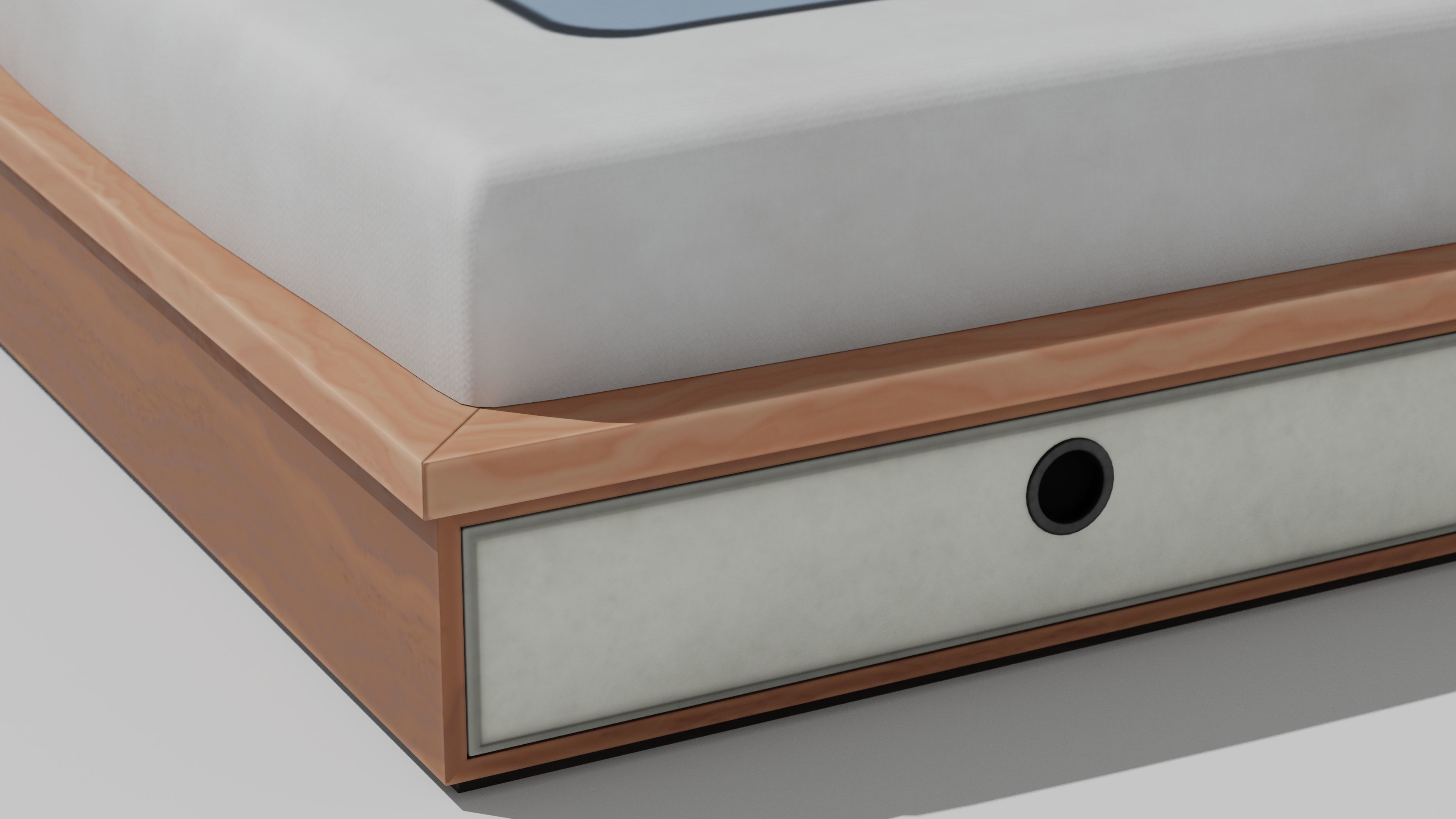 Japanese Furniture Kit - Bed Low-poly 3D model_6