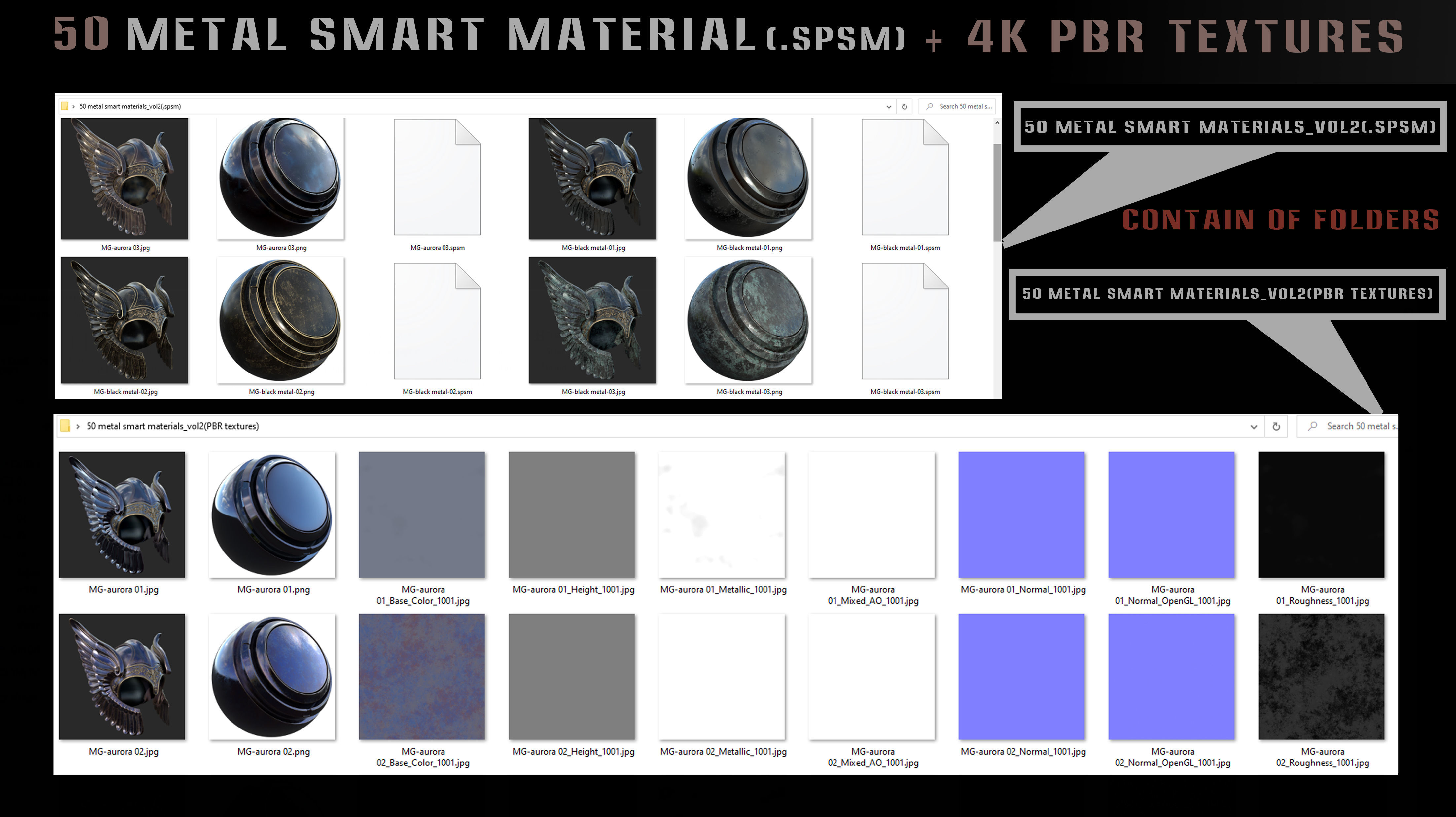 50 metal smart materials and 4k PBR textures - Vol 2 Texture_8