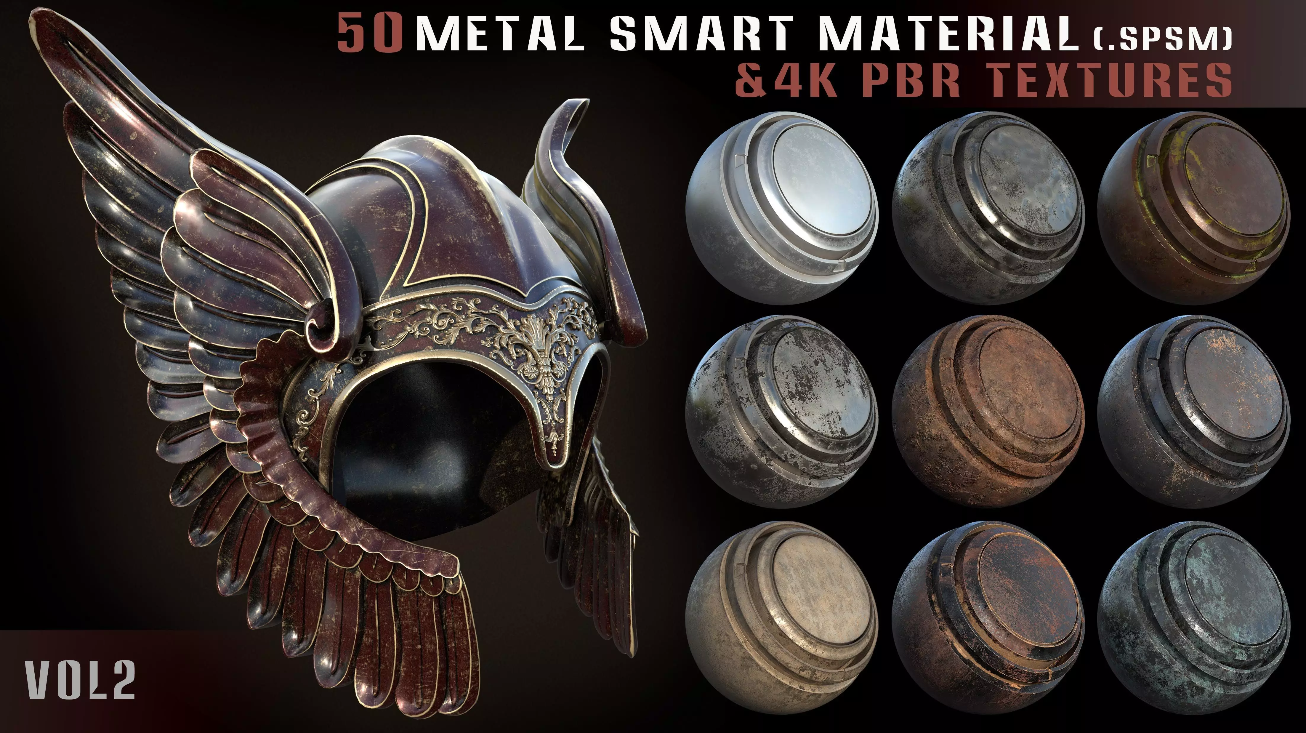 50 metal smart materials and 4k PBR textures - Vol 2 Texture_0