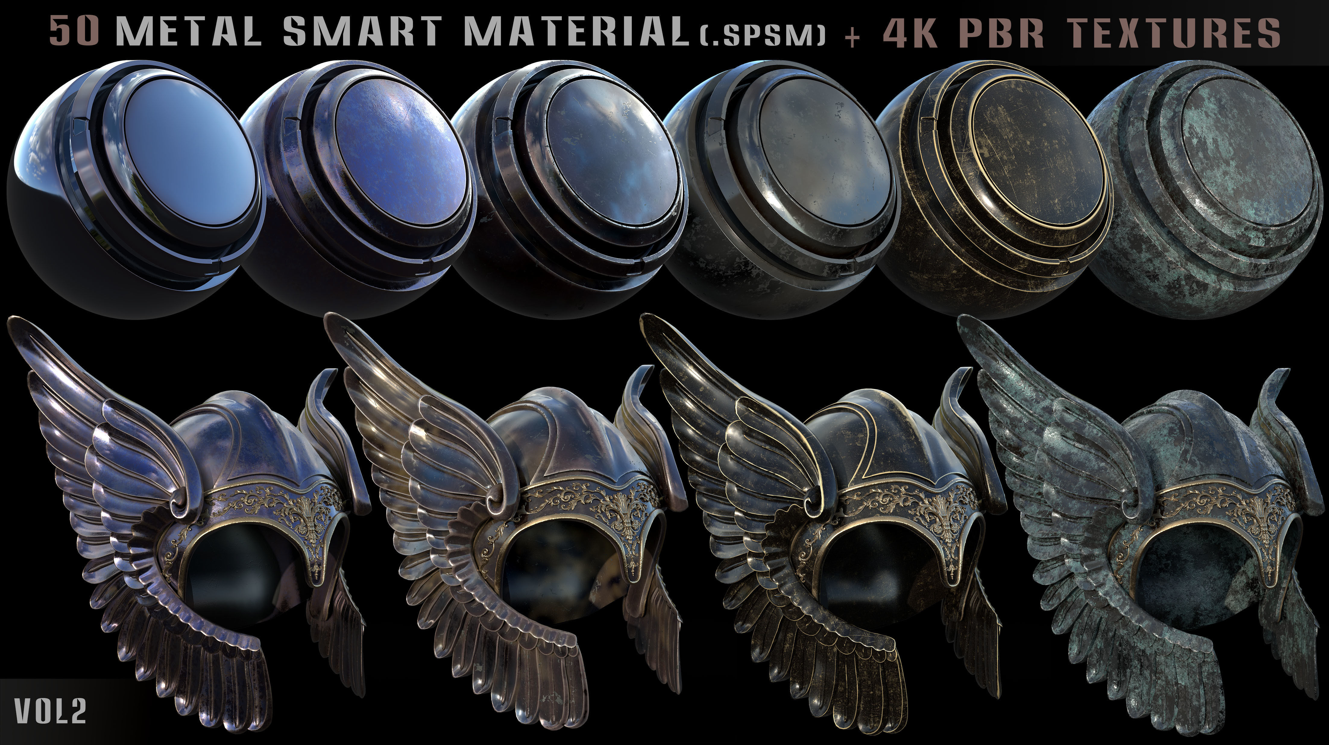 50 metal smart materials and 4k PBR textures - Vol 2 Texture_5
