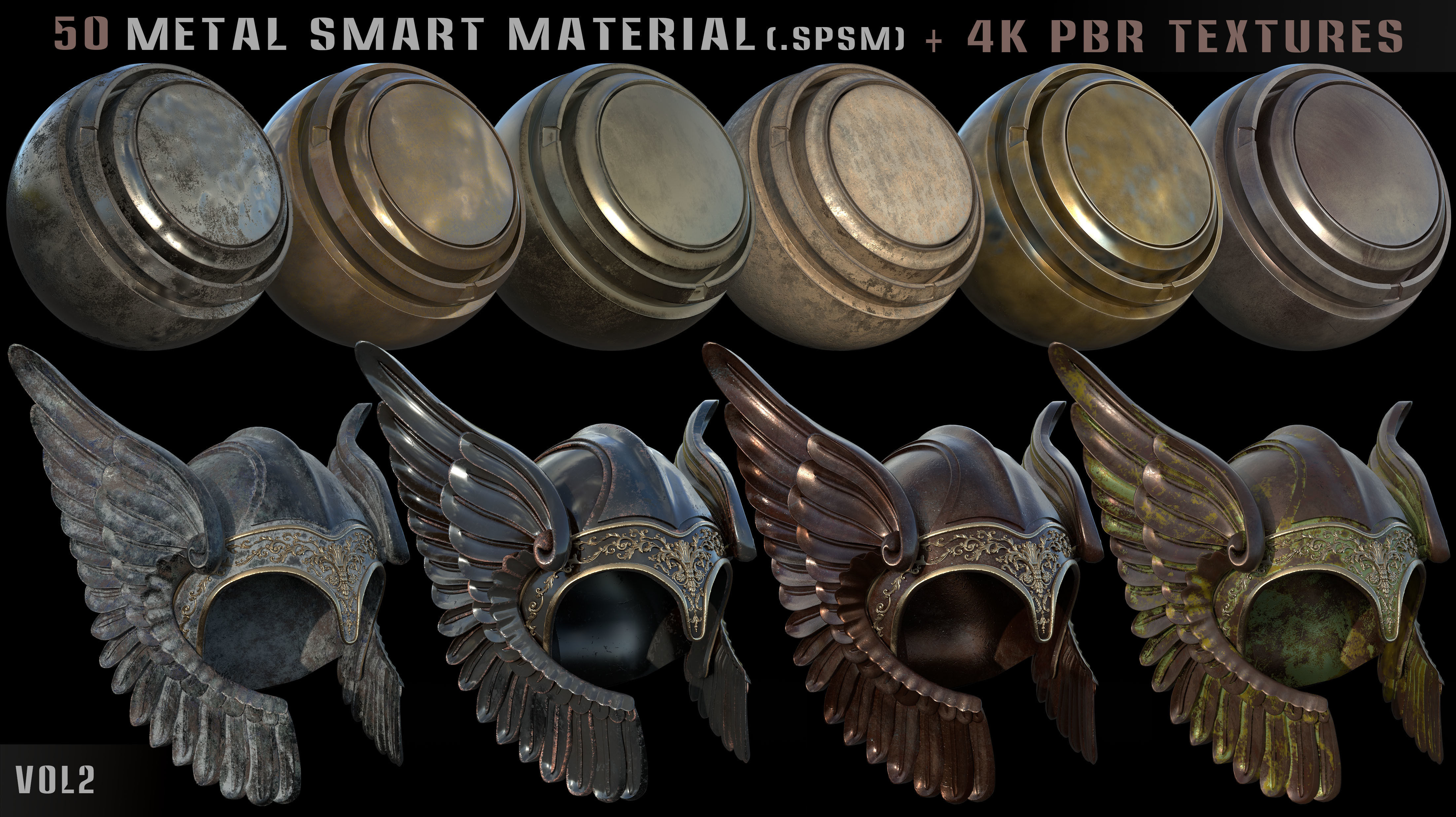 50 metal smart materials and 4k PBR textures - Vol 2 Texture_1