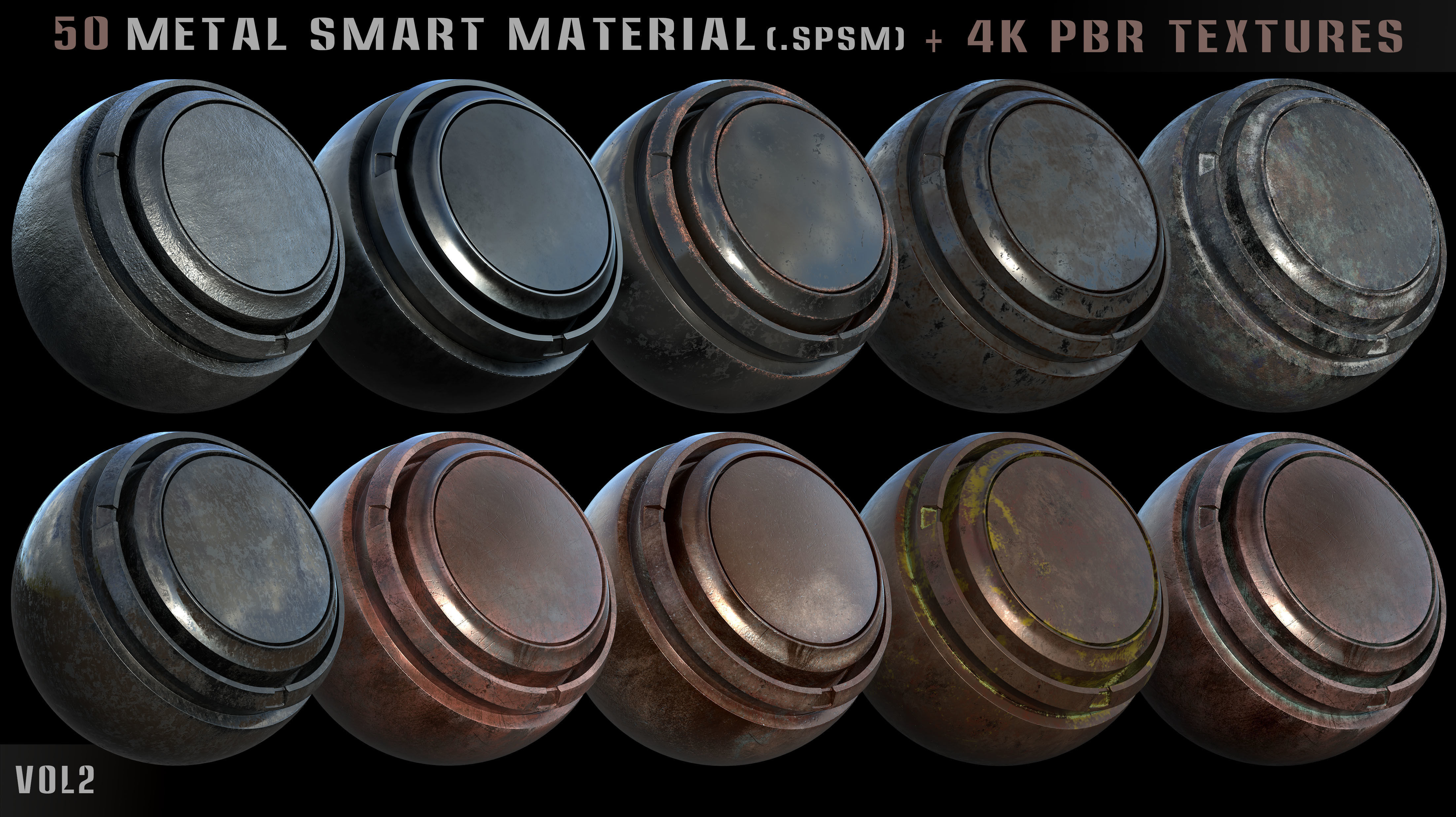 50 metal smart materials and 4k PBR textures - Vol 2 Texture_6