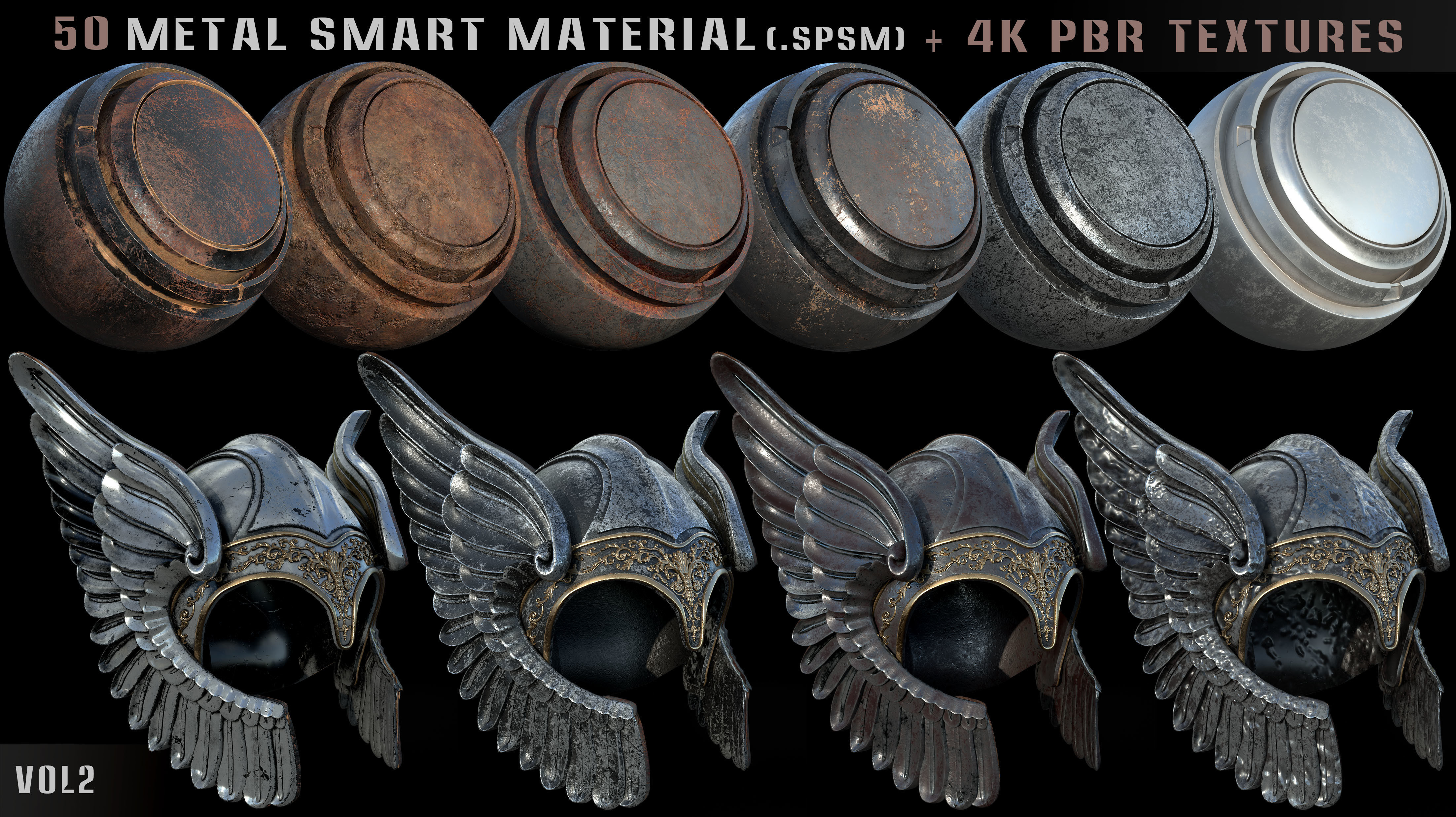 50 metal smart materials and 4k PBR textures - Vol 2 Texture_3