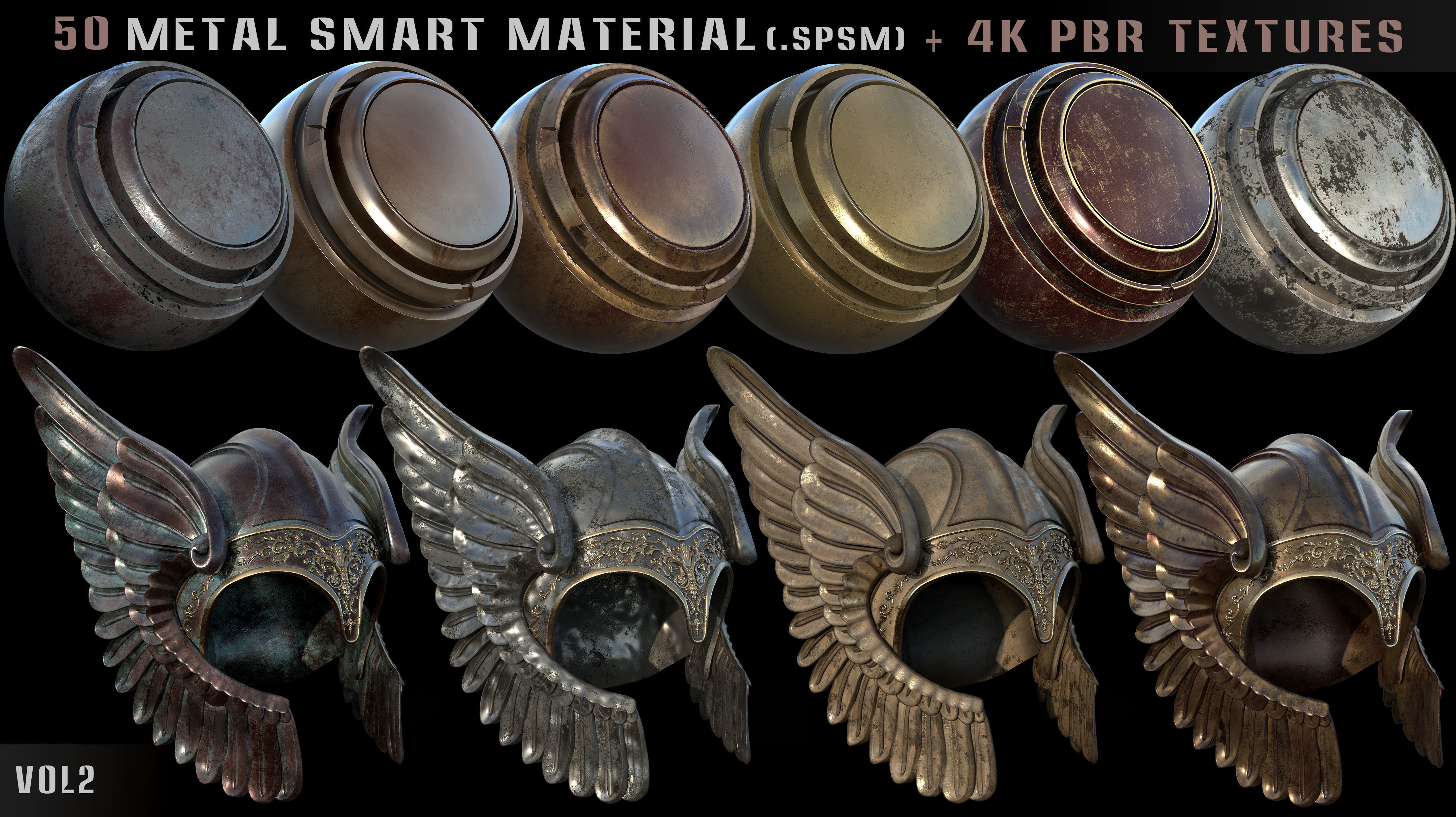 50 metal smart materials and 4k PBR textures - Vol 2 Texture_2