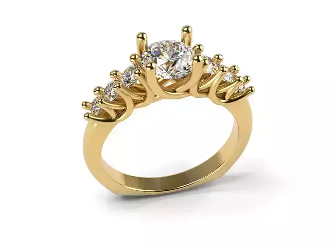 7 stone wire engagement ring 