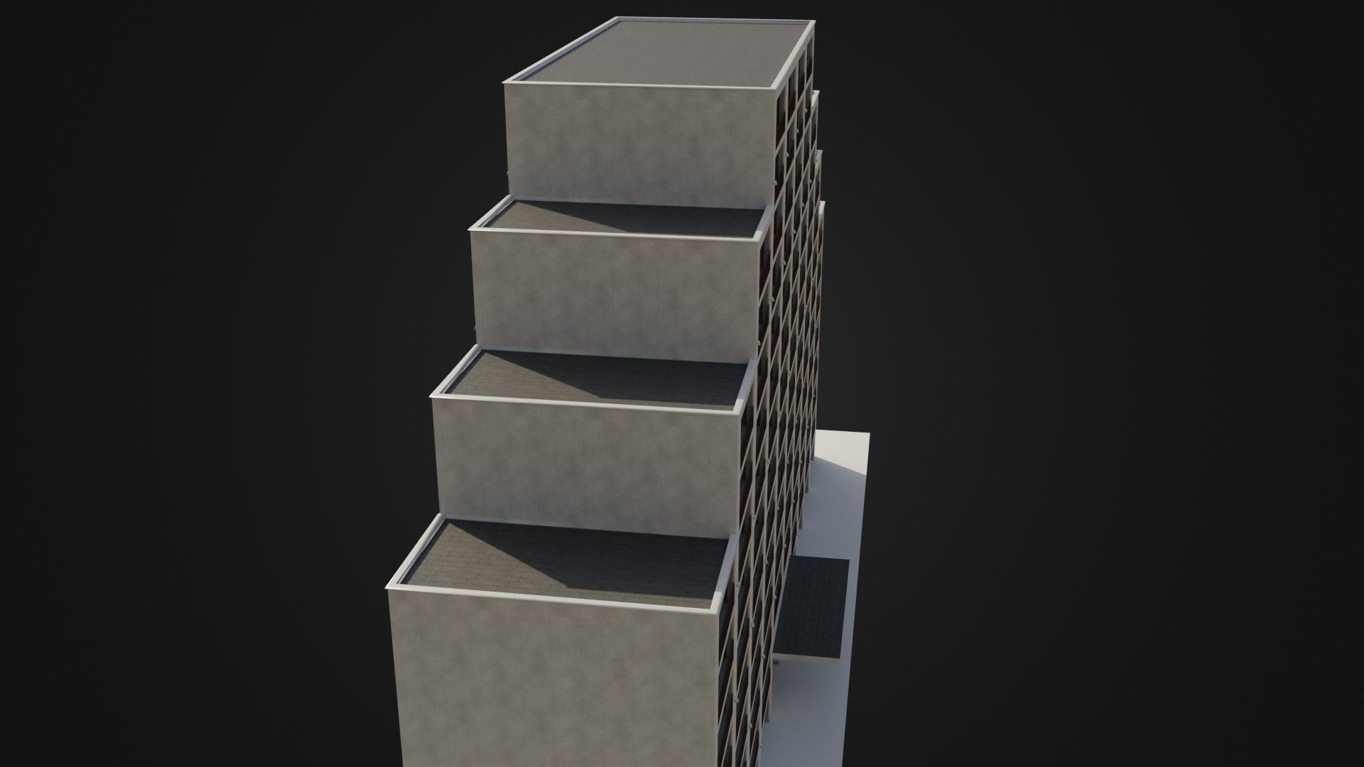 Apartment Building  02 Low-poly 3D model_33