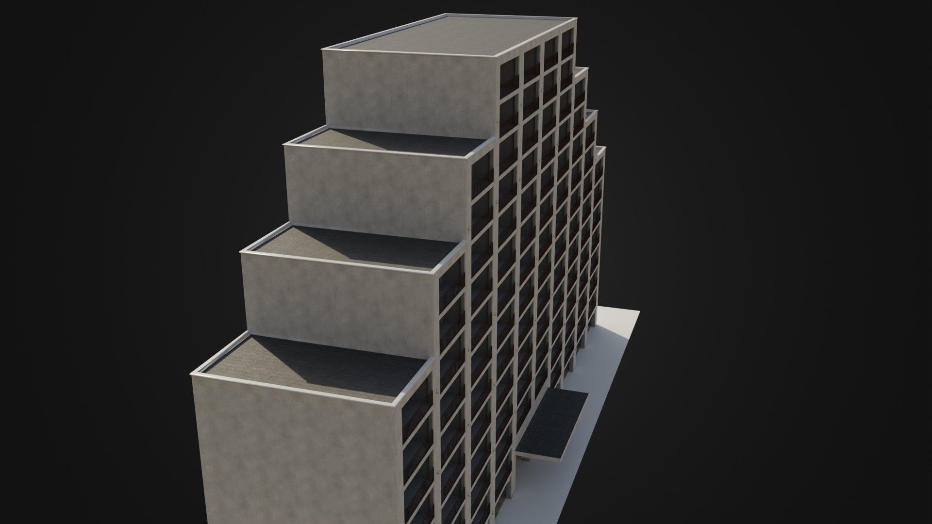 Apartment Building  02 Low-poly 3D model_32