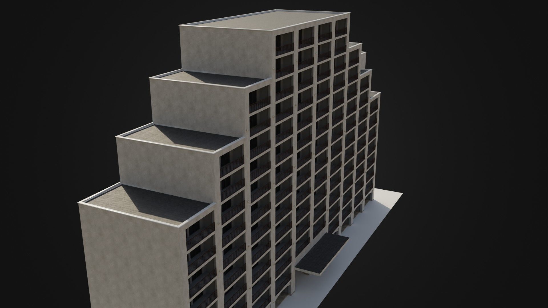 Apartment Building  02 Low-poly 3D model_31