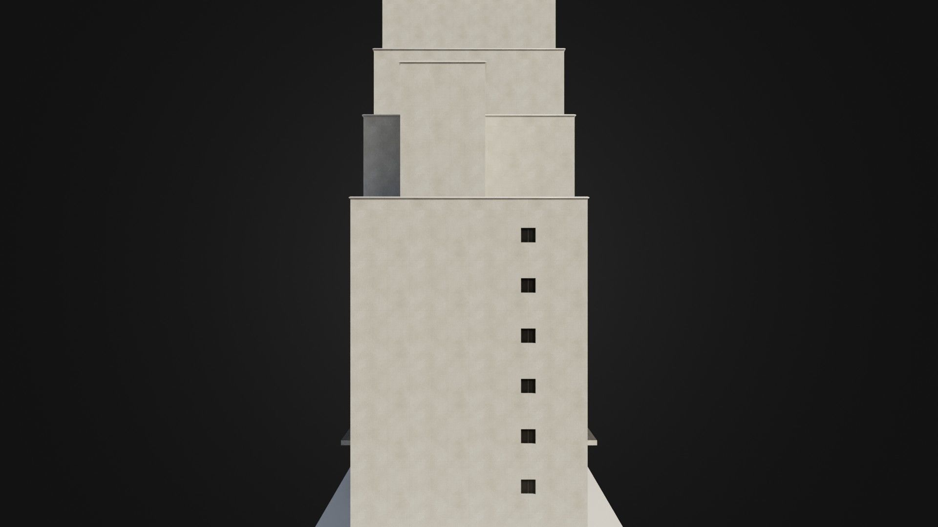 Apartment Building  02 Low-poly 3D model_15