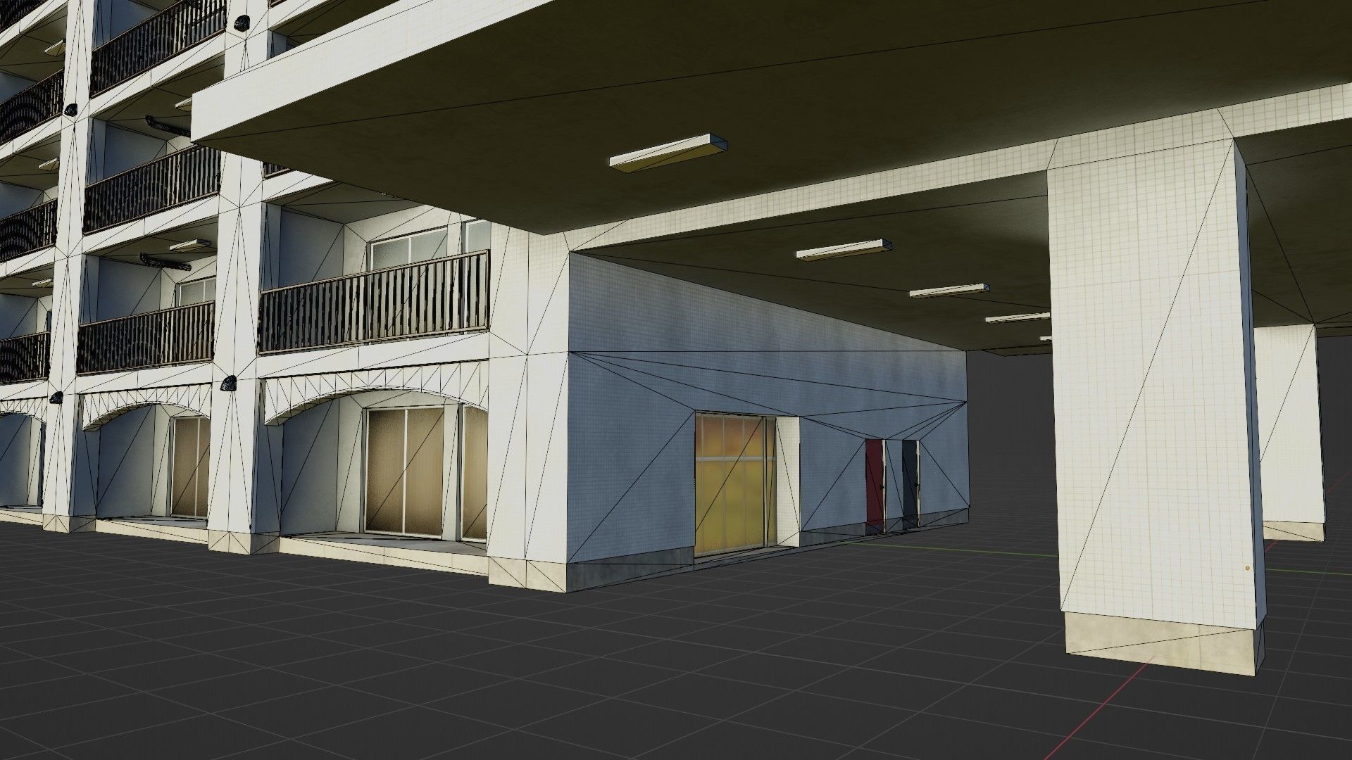 Apartment Building  02 Low-poly 3D model_2