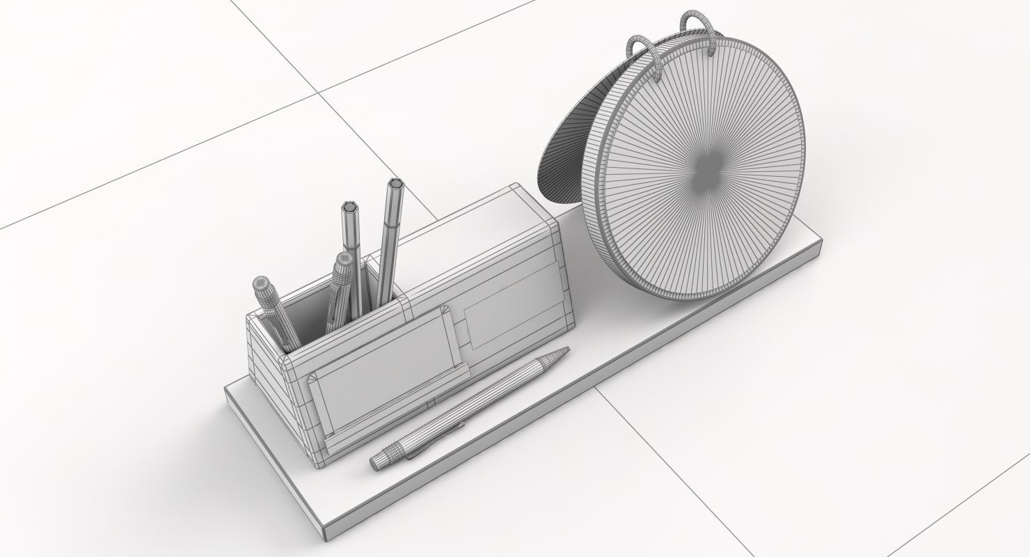 Wooden Desktop Calendar 3D model_10