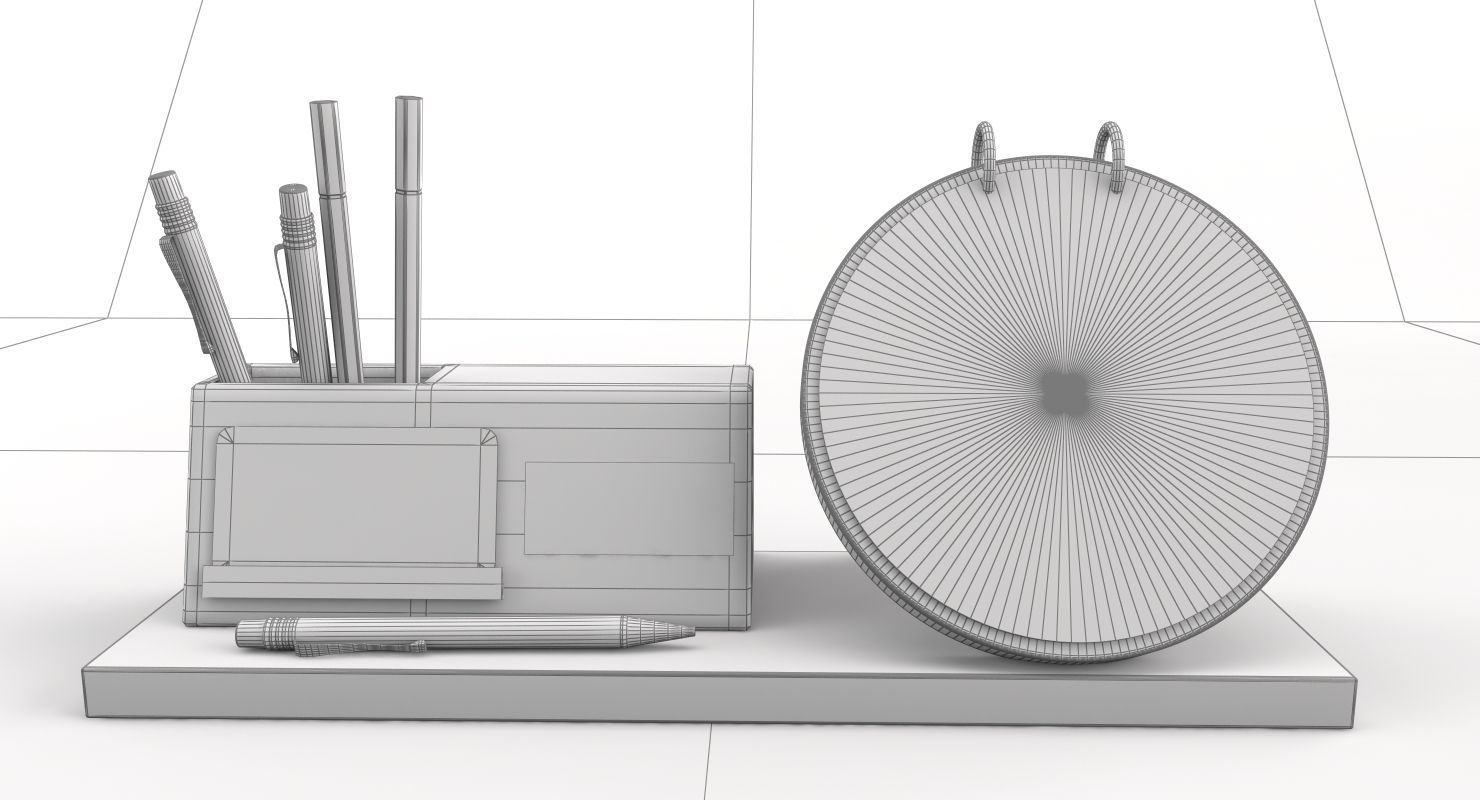 Wooden Desktop Calendar 3D model_12
