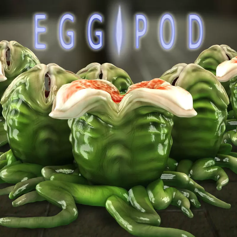 Rigged Egg Pod for Poser and Daz3d 3D model