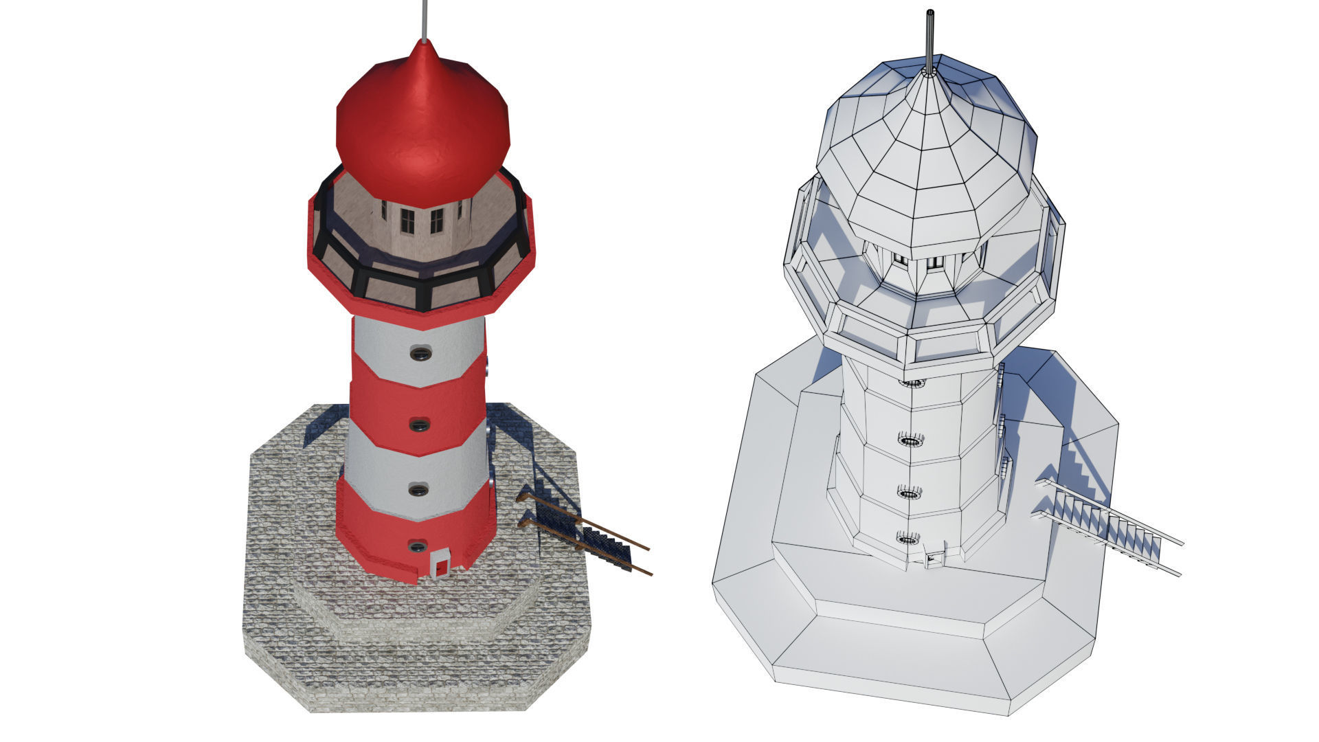 Lighthouse 06 Low-poly 3D model_7